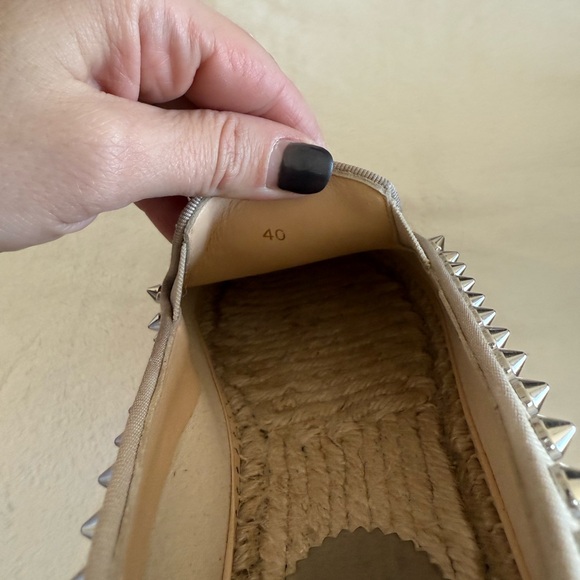 Christian Louboutin Spike Beige Espaboat Espadrilles Flat Shoes size 40 - Picture 6 of 14